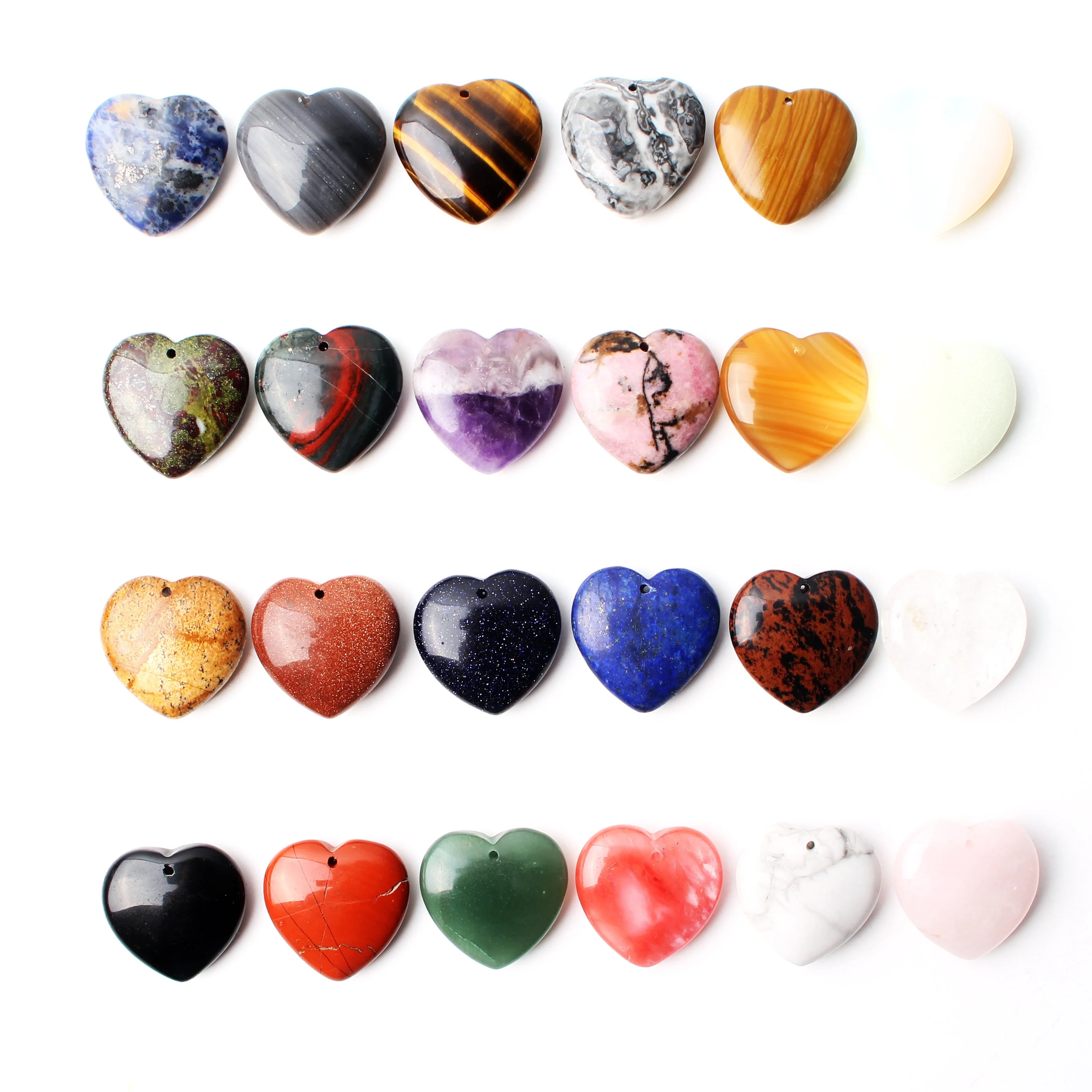 Натуральный кристалл аметист розовый кварц кулон в форме сердца с отверстием