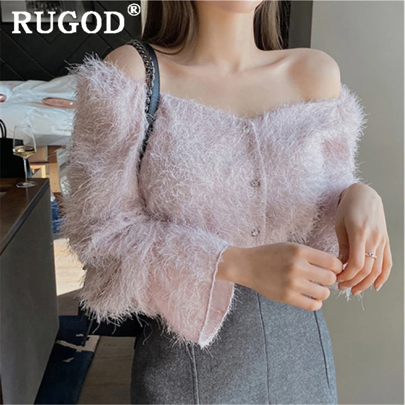 RUGOD корейские шикарные женские блузки с кисточками элегантные открытыми плечами