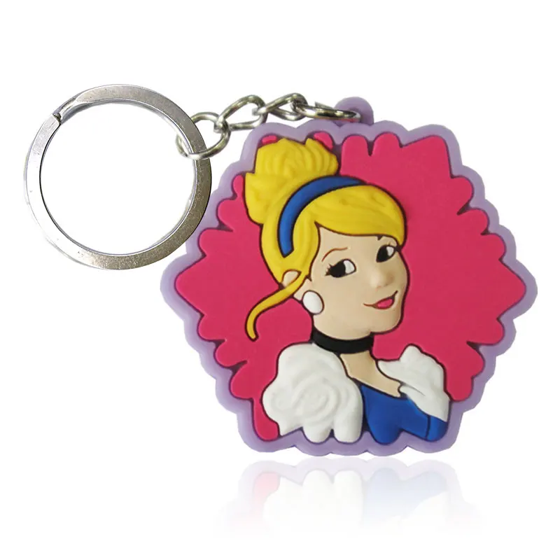 7014-04 2 шт. ПВХ брелок мультфильм Микки Минни аниме фигурка брелок для ключей детская игрушка брелок для ключей модный брелок подарочные сумки декор - Цвет: 7014-04