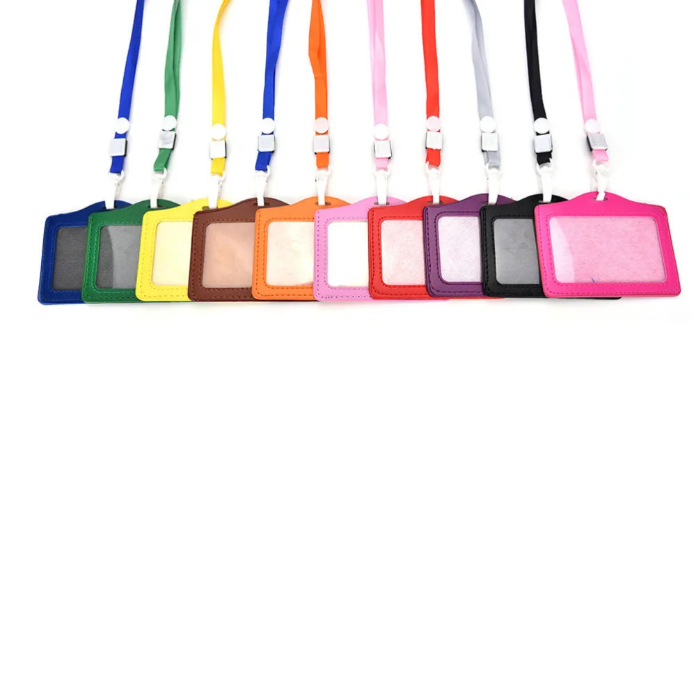 1 шт. конфетные цвета ПУ банковские карты шейный ремешок именные держатели