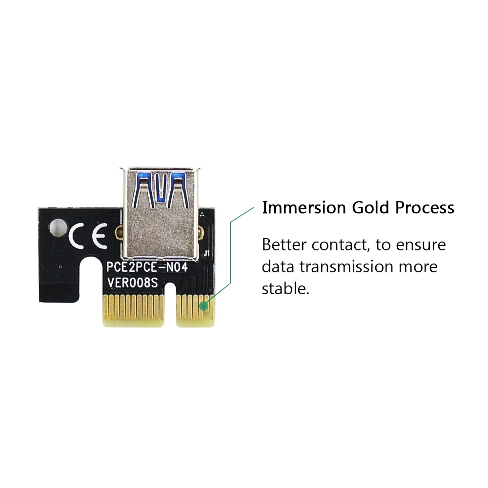 CHIPAL 10 шт. VER009S Plus PCI-E Райзер карта 009S PCI Express 1X до 16X удлинитель SATA к 6Pin шнур питания 100