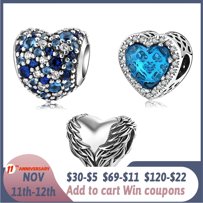 Горячая Распродажа 925 пробы серебро крылья ангела перо сердце Форма драгоценные
