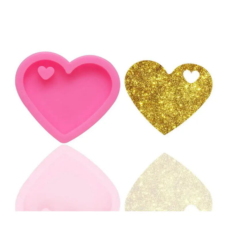 Подвески в форме сердца силиконовые формы сделай сам брелки из эпоксидной смолы