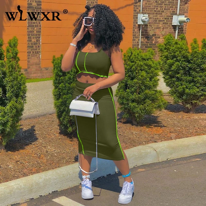 WLWXR/повседневный летний комплект из двух предметов с оборками Женская одежда