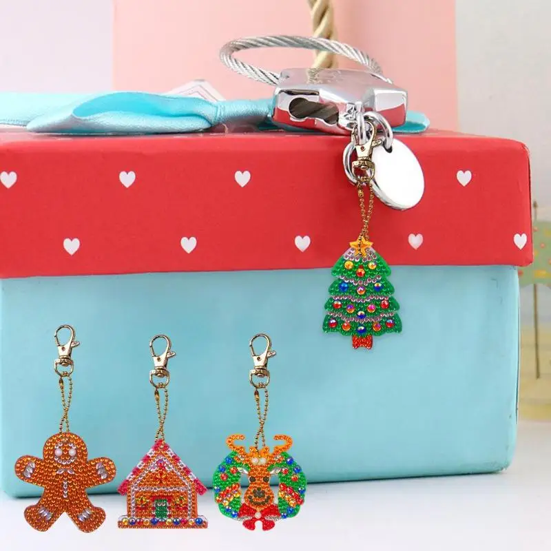 4 шт. DIY полный дрель специальная форма алмазная картина брелок Рождественская елка Лось брелок вышивка крестиком Рождественский подарок