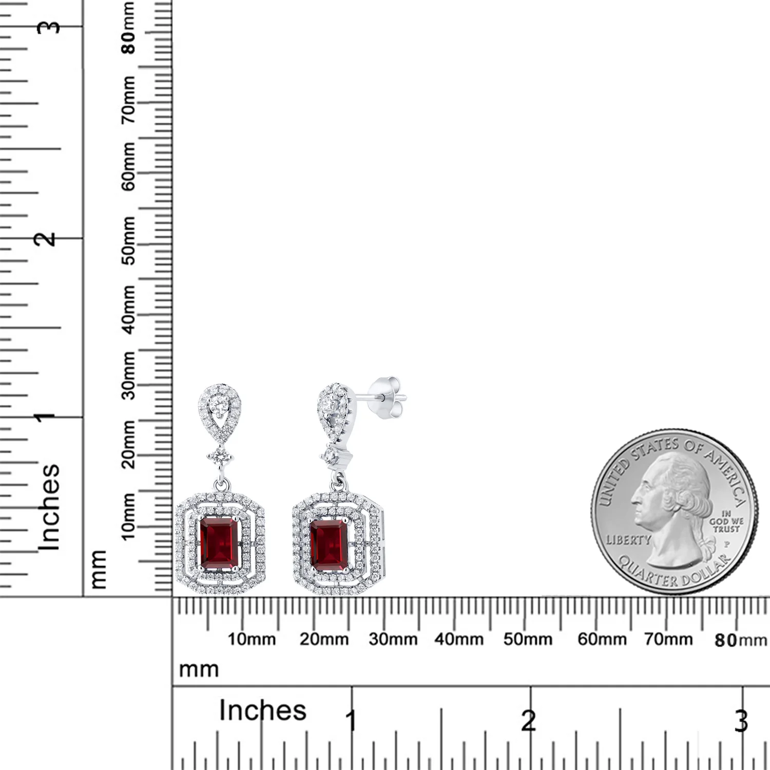 Серьги GemStoneKing для женщин 8 28 карат натуральный красный гранат из стерлингового