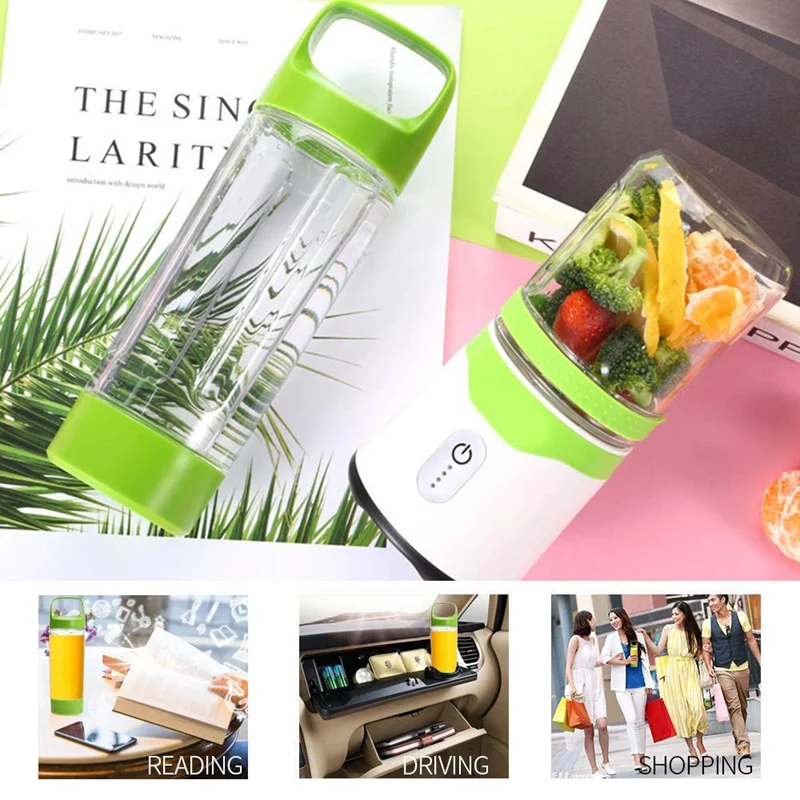 

Personal Blender,Portable Blender Usb Juice Blender Rechargeable Travel Juice Blender For Shakes And Smoothies Powerful Six Blad