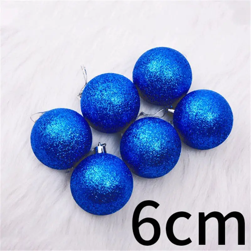 2PD-62607 6 шт./лот, многоцветные пластиковые шары, рождественские елочные украшения, подвесные Подвески, ремесло, год, Рождество, Декор для дома, вечерние украшения, 62603 - Цвет: 2PD-62607