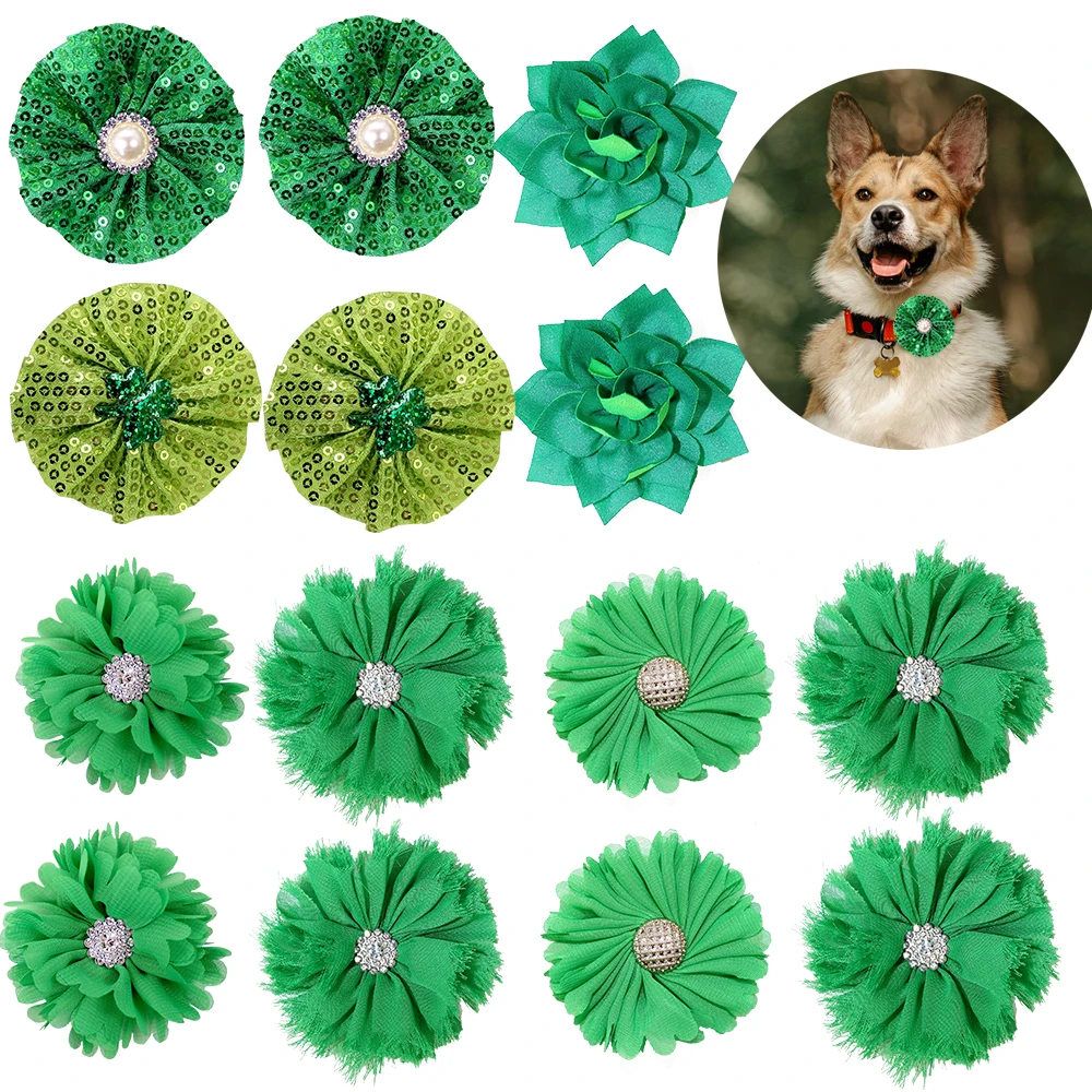 

50 шт. раздвижные галстук-бабочка для собаки Святого Патрика, аксессуары для собак, для собак с воротником, украшенным цветами, ошейник повод...