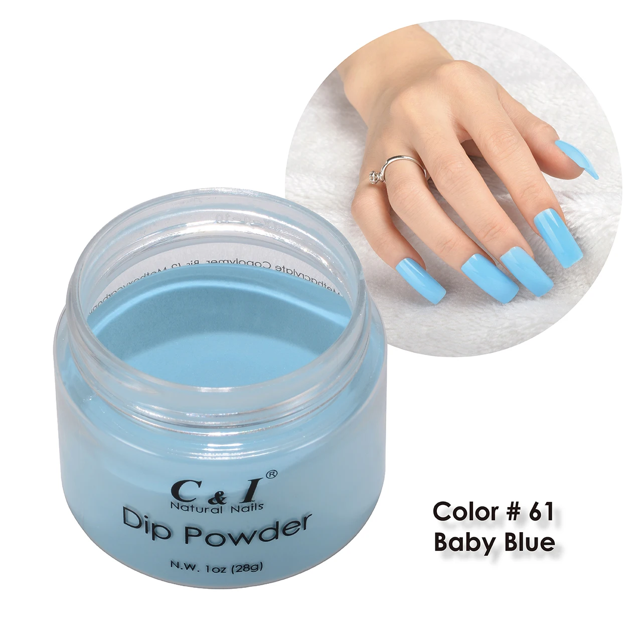 28 г Dip порошок Цвет № 61 # Baby Blue Color System|Акриловые порошки и жидкости| |