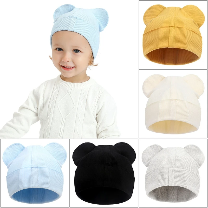 

Baby Knitted Anti-scratching Gloves Cute Ear Hat Set Cotton Mittens Beanie