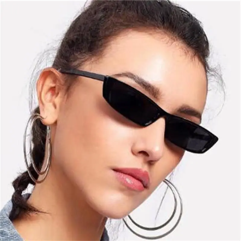 Маленькие прямоугольные Солнцезащитные очки женские модные черные оттенки