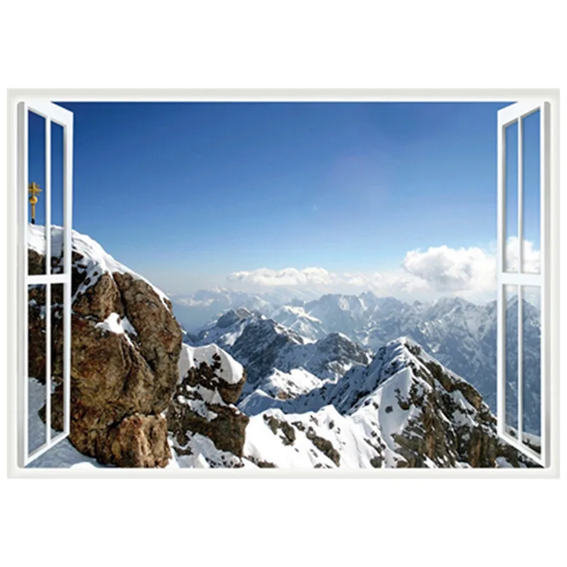 Настенная 3d виниловая наклейка с изображением природных пейзажей на окно