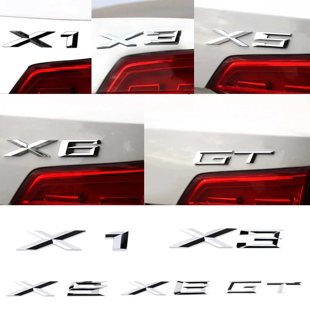 

Letter Number Emblem for BMW X1 X3 X5 X6 GT Z4 Trunk Model Name Badge Car Styling Refitting Sticker Chrome Silver Matte Black