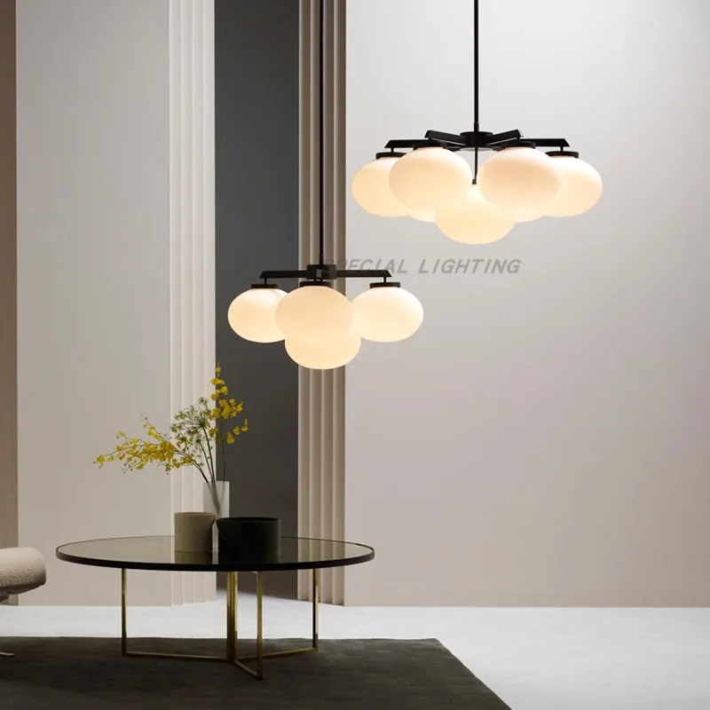 

Light luxury glass chandelier Nordic creative multi-head bedroom living room villa dining room chandelier