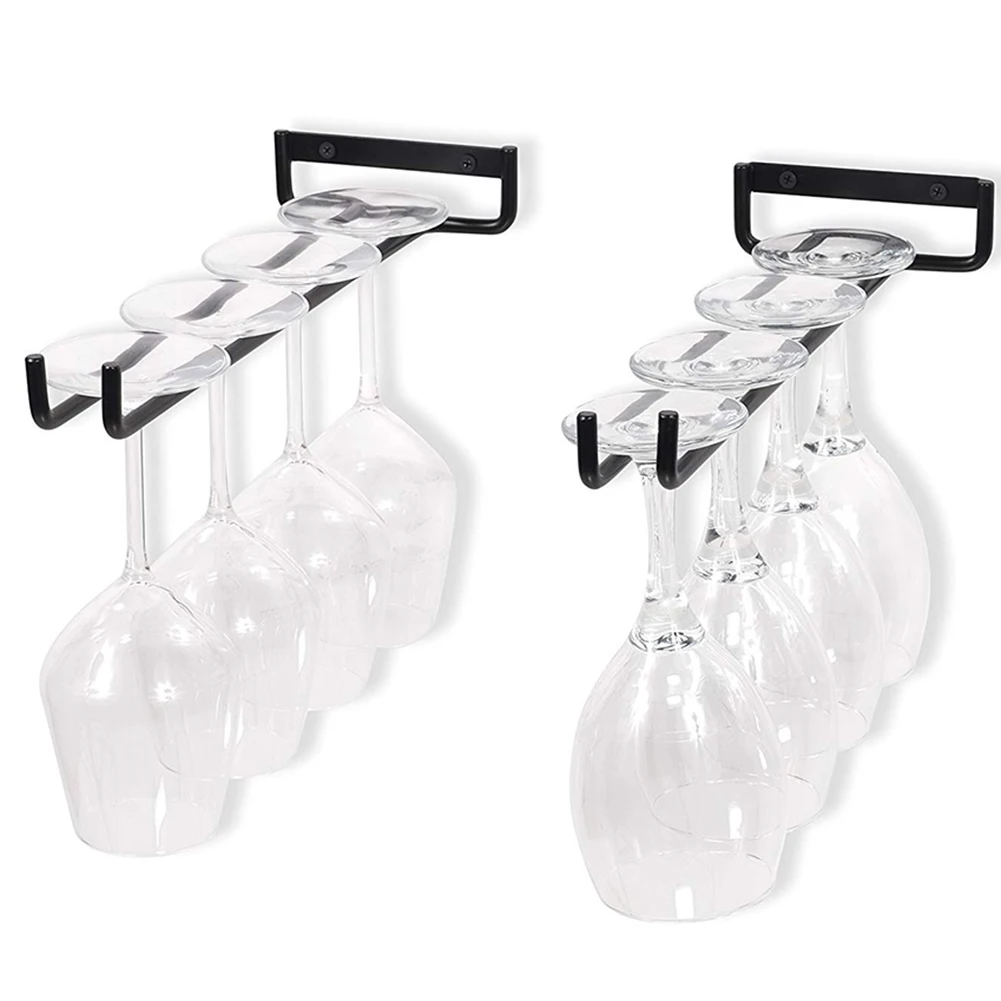 

Iron Wine Rack Glass Holder Hanging Bar Shelf Household Wine Glass Rack Storage Home Kitchen Bar Supplies Accessories