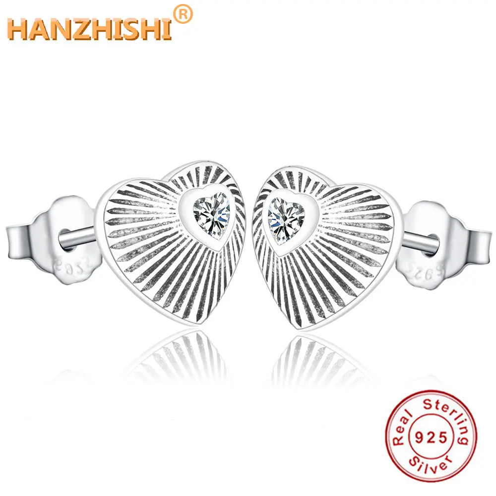 Женские серьги гвоздики в форме сердца из серебра 2018 пробы|Серьги-гвоздики| |