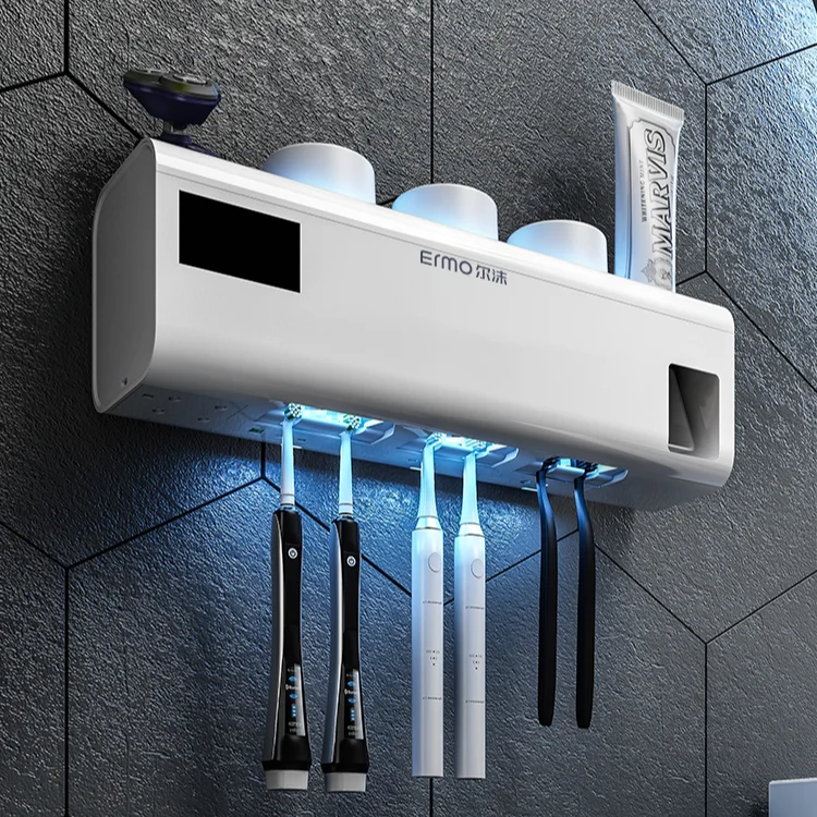 

Bathroom Organizer Toothpaste Holders Nordic Wall Mount Uv Sterlizer Set Toothpaste Holders Salle De Bain Home Products DB60YS