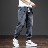 mens straight harem jeans men stretched denim pants streetwear stretch joggers casual baggy elastic jeans trousers slim fit