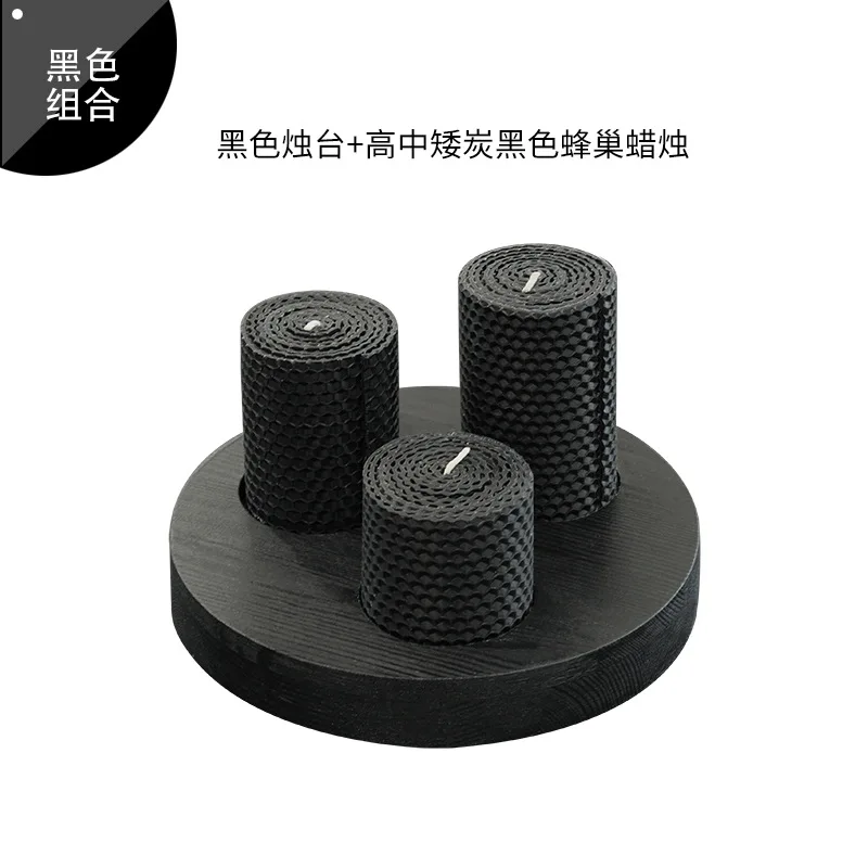 Деревянный поднос подсвечник креативный художественный стол ретро круглый