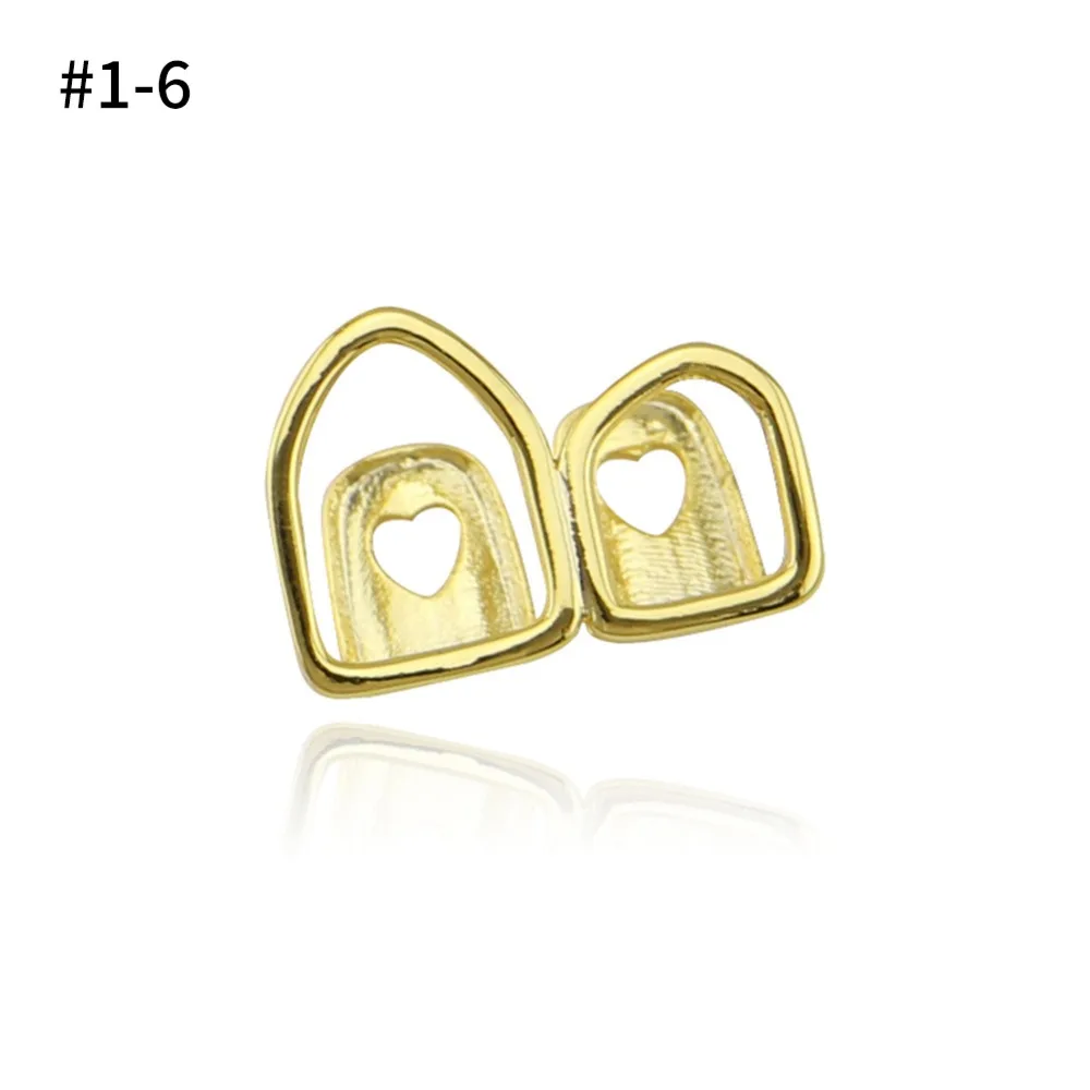 Punk Gold Silver Teeth Grillz Top Bottom Grills Dental Mouth Teeth Caps Cosplay Party Tooth Rapper Jewelry Gift Hip Hop