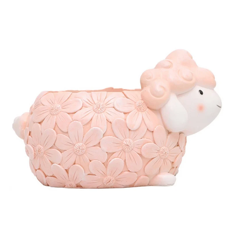 

Cartoon Small Animal Resin Flowerpot Succulent Planter Cute Sheep Puppy Shape Plants Flower Pot Home Garden Decoration #