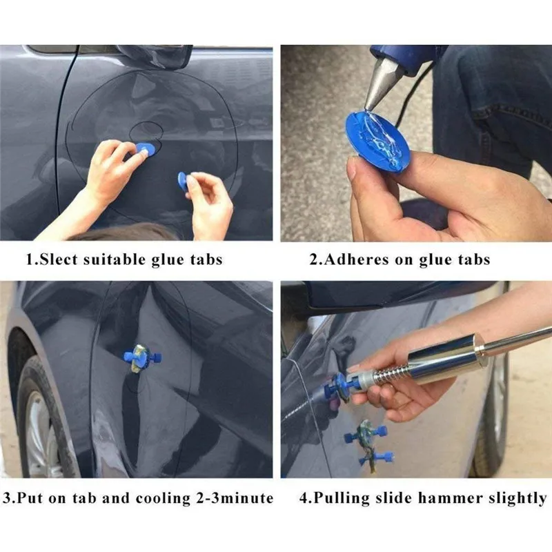 barato Carro Dent Repair Extrator Carro Paintless Dent Repair Kit De Remoção De Granizo Ferramenta Puxando Tabs Para O Corpo Automóvel Ferramenta De Reparo Extrator Guias Ferramentas