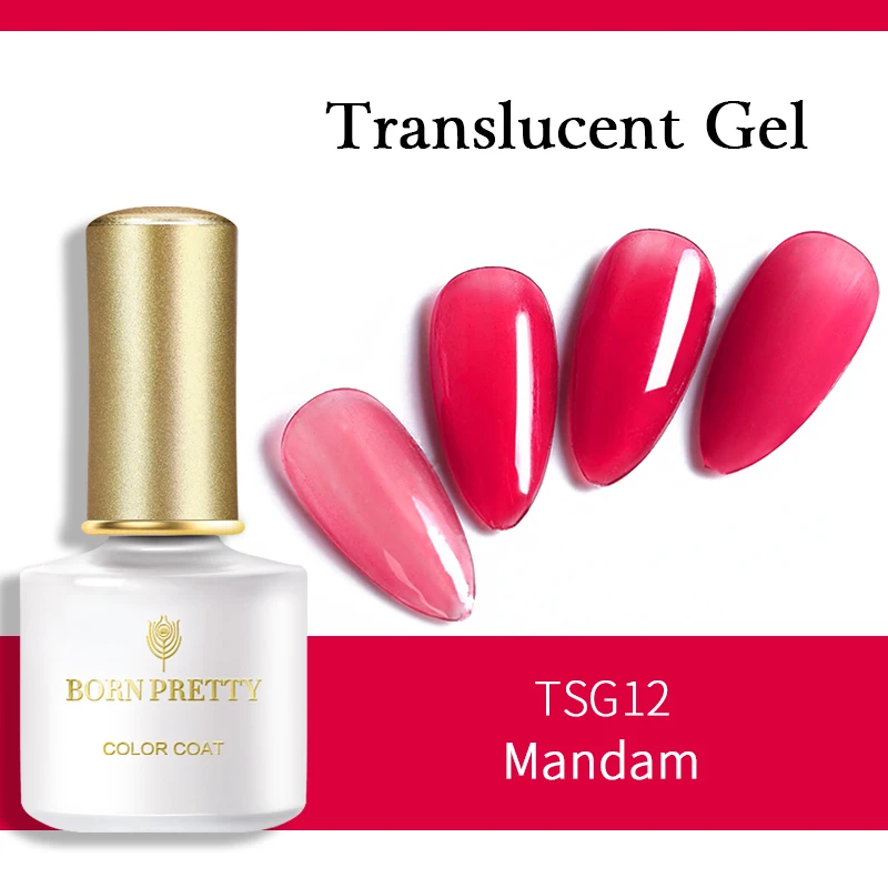 Гель лак BORN PRETTY для ногтей прозрачный желеобразный розовый гель полупрозрачный