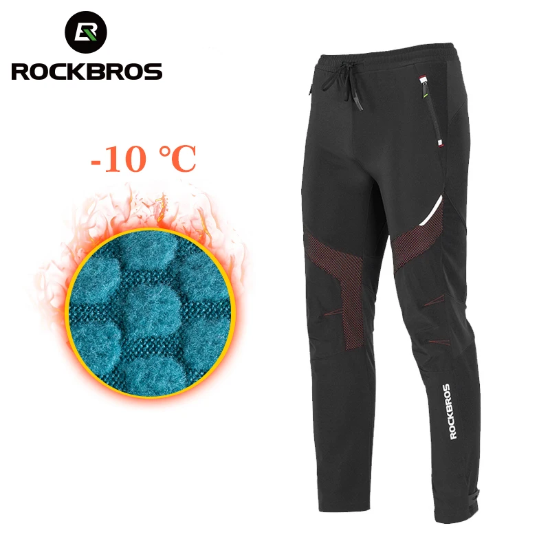 

Мужские зимние велосипедные брюки ROCKBROS, флисовые спортивные Светоотражающие Брюки, сохраняющие тепло, теплые велосипедные брюки для горных велосипедов, одежда для бега