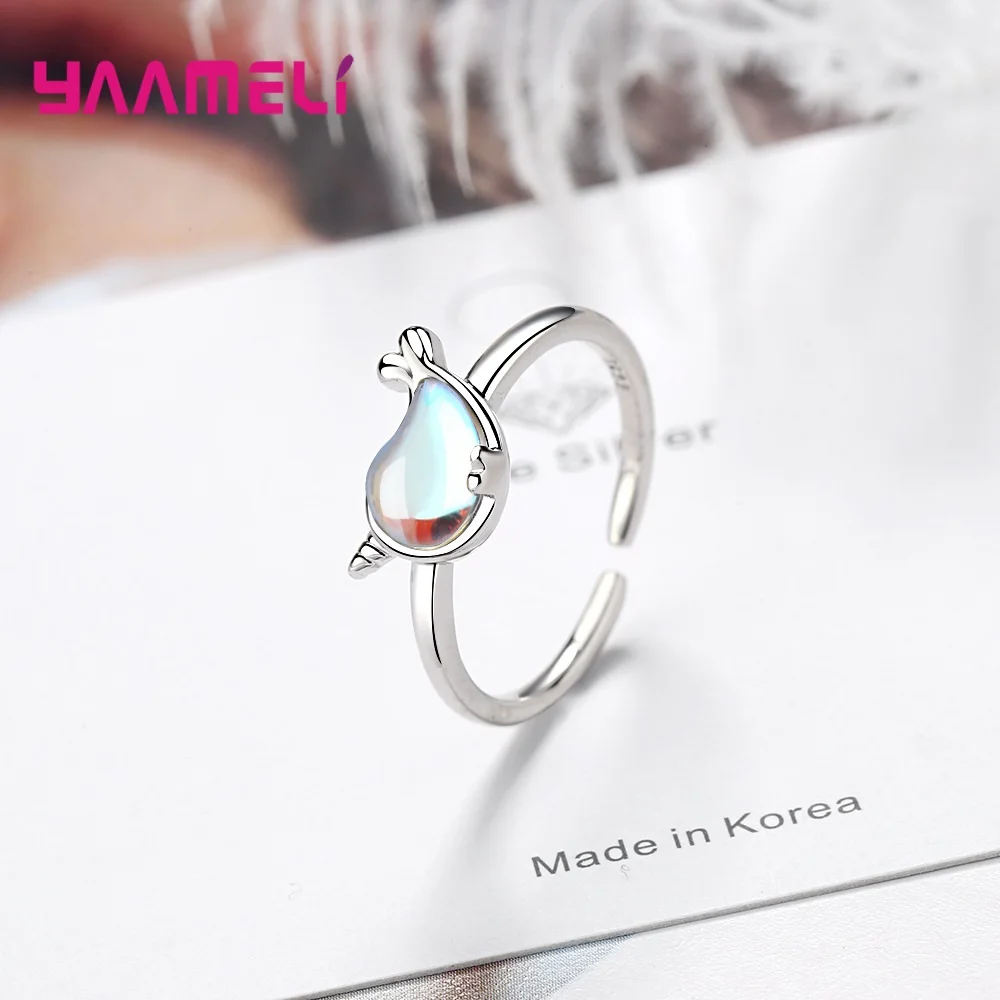 Hot Selling Real 925 Sterling Silver Fashion Cute Whale Lovely Dolphin Adjustable Open Rings For WOmen Girls Lover Nice Jewelry | Украшения