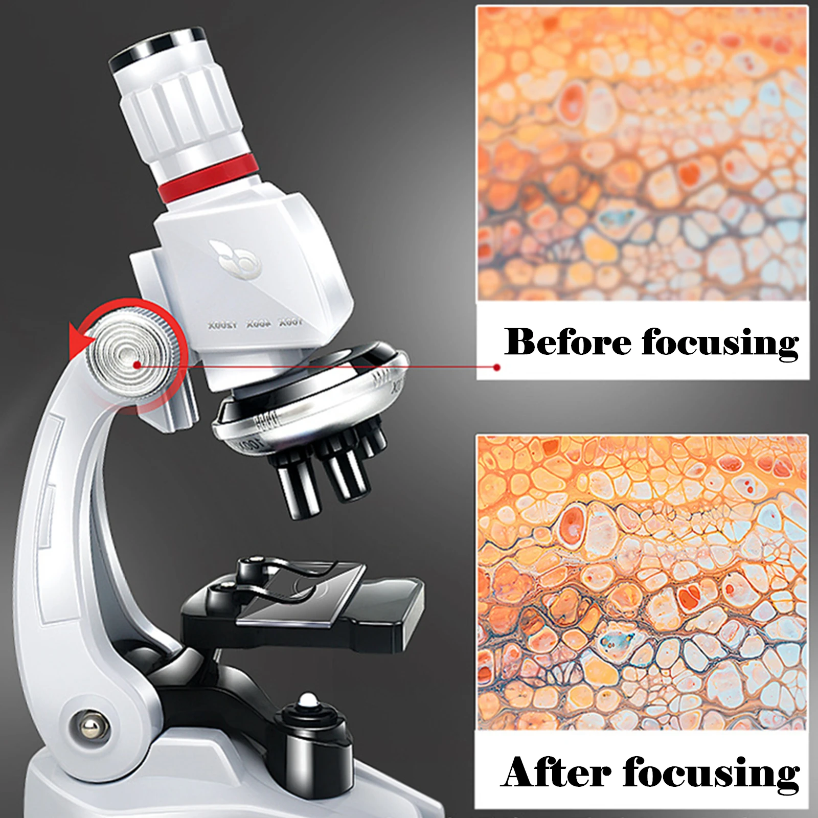Микроскоп ЭКСПЕРИМЕНТАЛЬНЫЙ НАБОР лаборатория светодиодный 1200X дома и школы