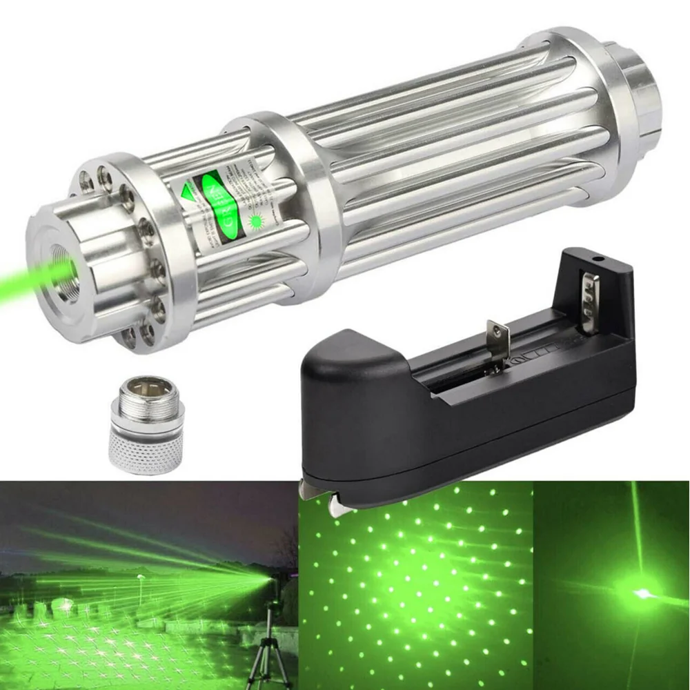 

Высокомощная Зеленая лазерная указка, 1000 м, 5 мВт, Лазерный фонарь с регулируемым фокусом, мощная лазерная указка для охоты