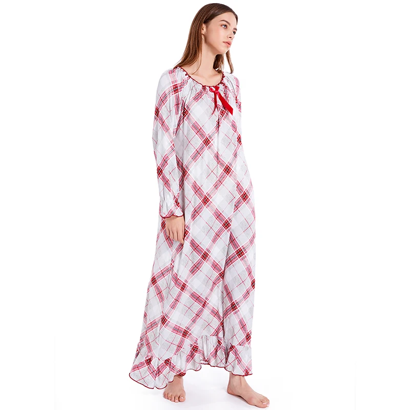 

Spring Modal Nightdress Women Cotton Long Sleeve Loose Koeran Style Homedress Princess Vintage Elastic Nightgown Sleepwear Lady