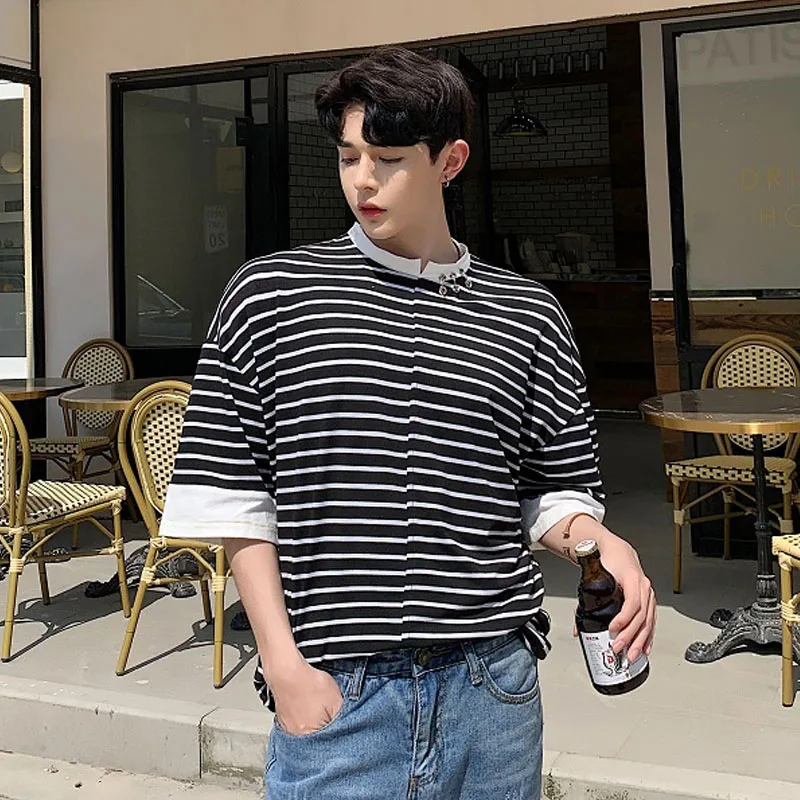 Футболка мужская с коротким рукавом уличная одежда свободная повседневная