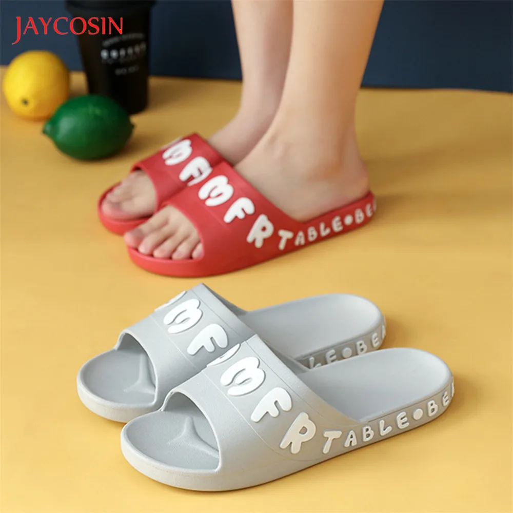 Jaycosin/женские тапочки с буквенным принтом Домашние летние шлепанцы Женские