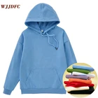 Женские толстовки большого размера, однотонные осенне-зимние женские свитшоты с бархатной подкладкой, одежда унисекс в стиле Харадзюку С Капюшоном, женские толстовки, топы, Новинка