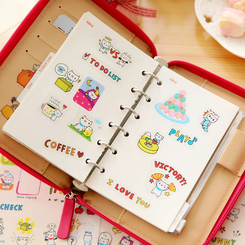 

DL Diary sticker lovable and pig for third seasons transparent waterproof decorative small sticker and interesting hand