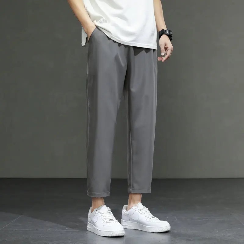 

Casual pants men's summer men's thin vertical casual Capris men's simple summer Capris