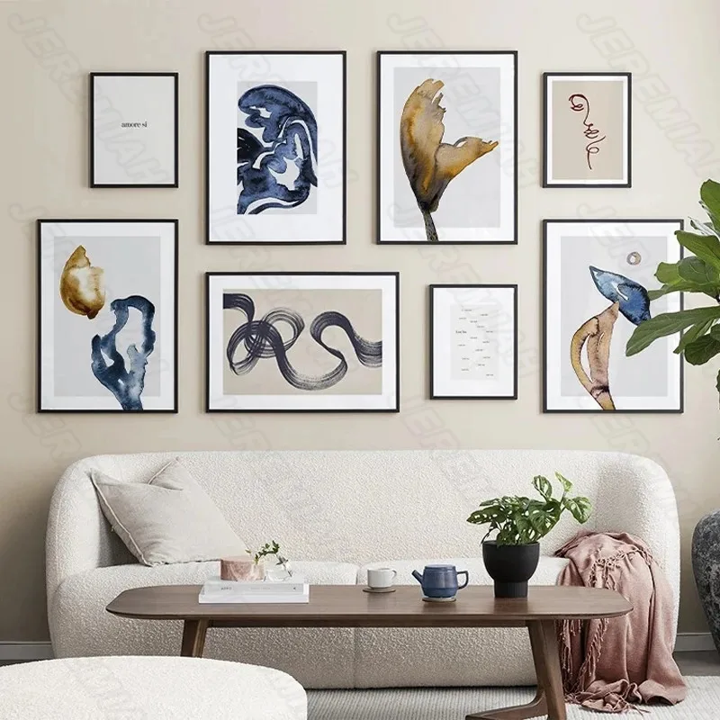 

Abstract Whale Tail Poster Nordic Style Waterproof Ink Canvas Print Painting Modern Living Room Bedroom Decoration
