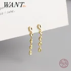WANTME S925 Серебряные серьги-подвески с бахромой из бисера для женщин, богемные серьги из настоящего стерлингового серебра с покрытием из золота 18 К, модные ювелирные изделия Вечерние