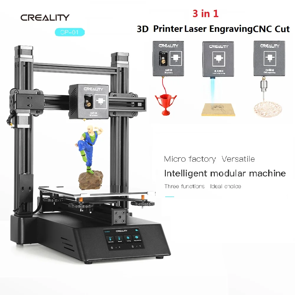 Фрезерный станок с ЧПУ 3 в 1 Ender деревянный фрезерный станок 3d принтер для резки лазерный гравер 500 МВт резак CP-01 FDM Модернизированный лазерный принтер с 3D печатью - Цвет: 3 in 1 printer