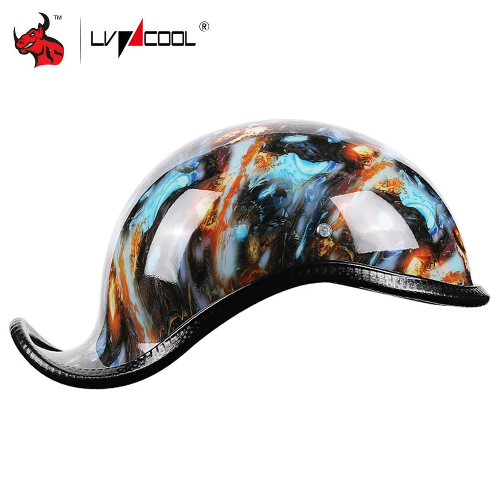 LVCOOL Ретро мотоциклетный шлем винтажный полулицевой Casco гоночный внедорожный