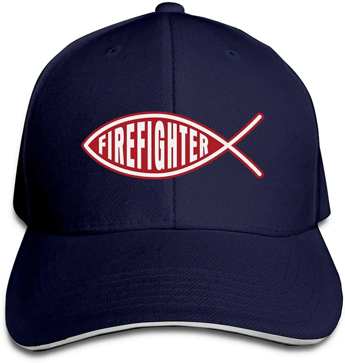 

Firefighter Christian Fish Men Cotton Classic Baseball Cap Adjustable Size