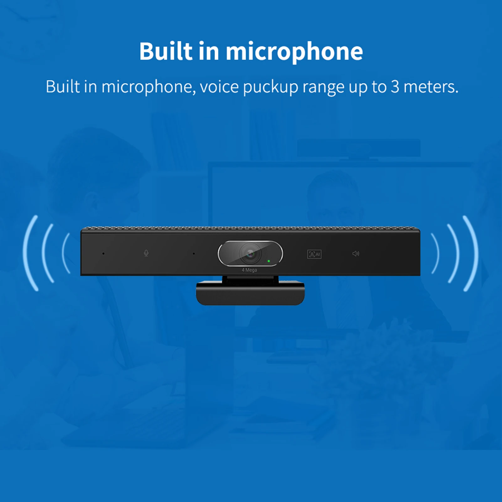 Aibecy 2K Webcam 3-in-1 HD Video Conference Camera with Microphone and Speaker AI Face Tracking Auto Focus 360° Voice Pickup 4 |
