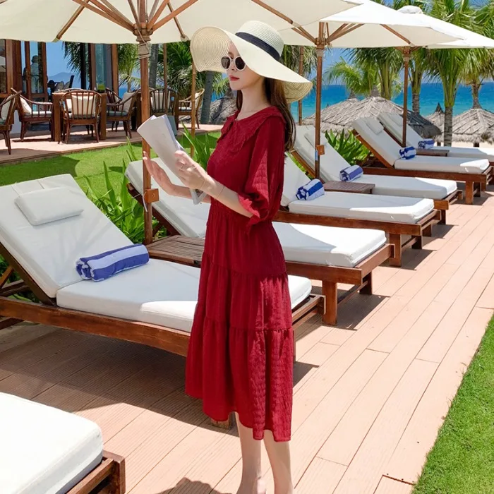 Длинные элегантные платья с высокой талией для беременных летнее платье