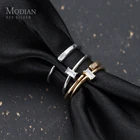 Женское кольцо Modian из стерлингового серебра 925 пробы с блестящим цирконием, 2 разных стиля, Изящные Ювелирные украшения, подарок 2020