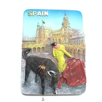 spain exquisite high end resin hand painted creative refrigerator magnet magnetic stickers spanish bullfighting travel memorial