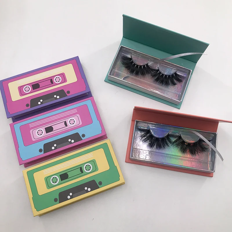 Wholesale Eyelash Packaging Box Magnetic Tape Rectangle Case Dramatic 5D 25mm Mink Lashes Creative Eyelashes Package | Красота и