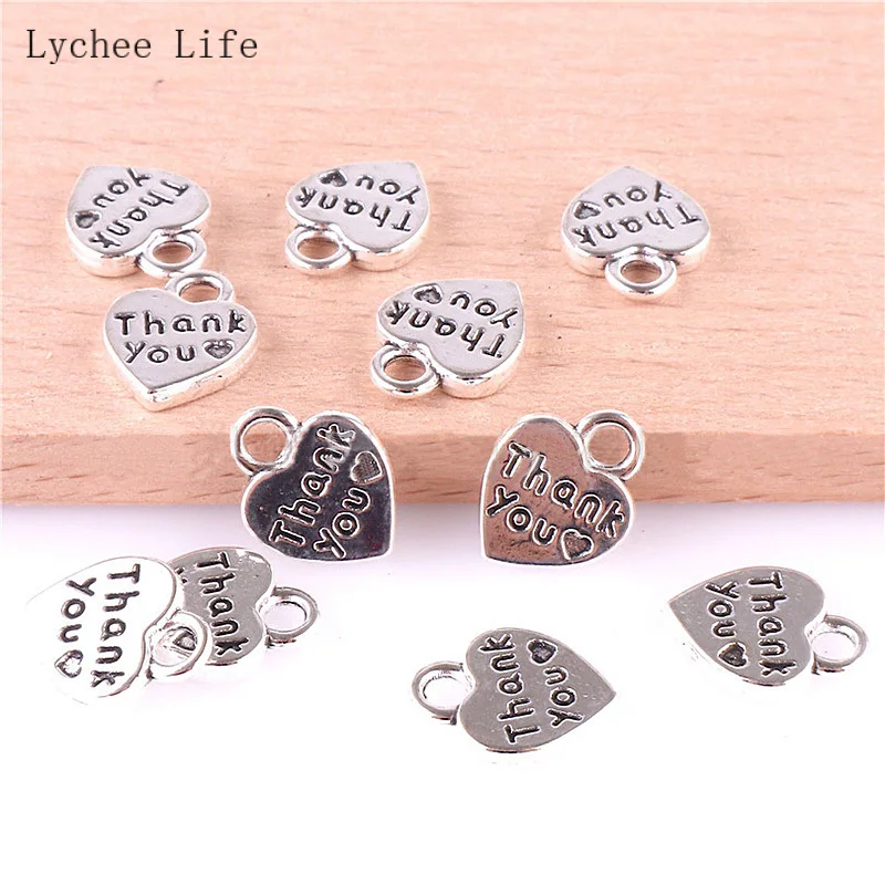 Lychee Life Thank You металлическая в форме сердца этикетки для одежды ручной