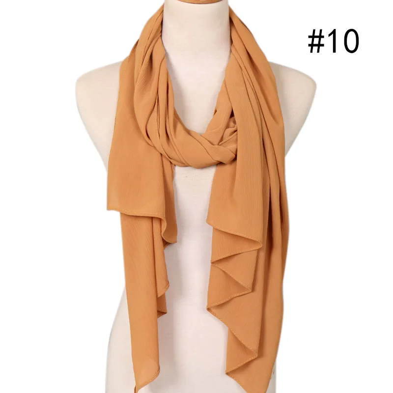 25 Colors Women Soft Long Scarf Muslim Hijab Shawl Wrap Chiffon Islamic Turban Headscarf Bandanas Ramadan Large Scarves 180*75cm